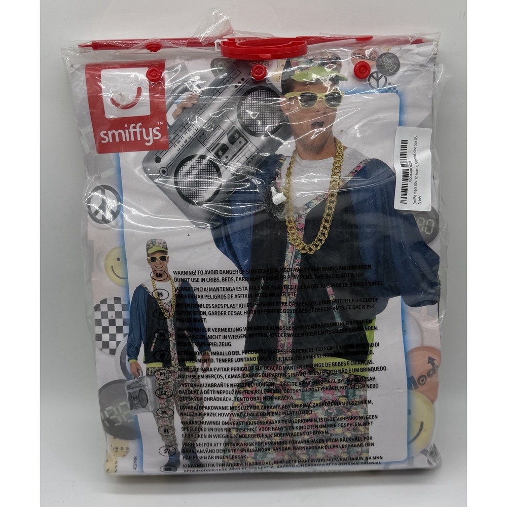 Smiffys Men's 80s Hip Hop Costume – One Size – New